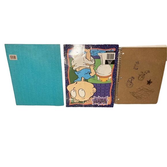 Vintage Preloved School Supplies Rugrats Folder Scrap Notebook Turquoise Folder - Picture 3 of 4